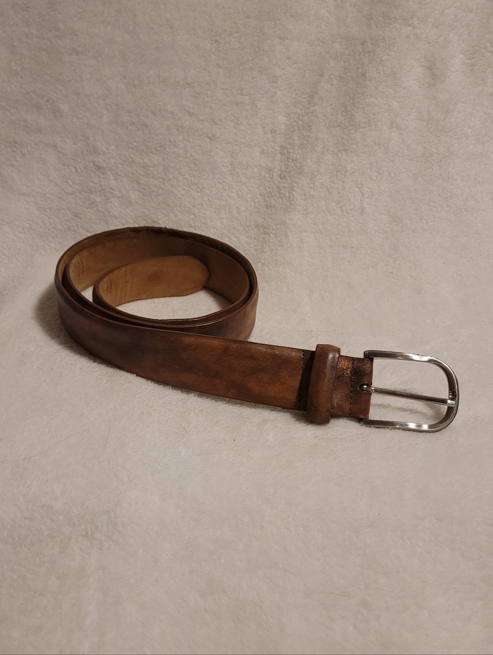 ​W. Kleinberg Men’s Brown Distressed Leather Belt - Made in USA - Size 36